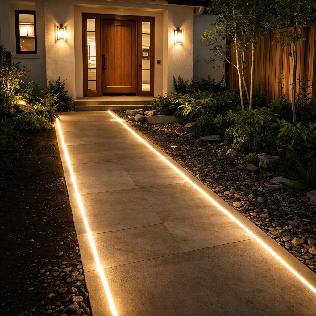 Concrete etched lighting by Twinkle Bros